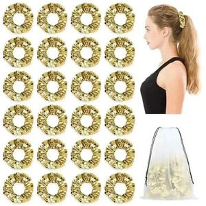 4 Pieces Disco Ball Hair Scrunchies Sequin Sparkly Hair Accessories for Women